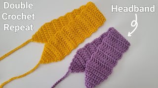 How to Crochet a Headband - Double Crochet Headband - Repeat Rows