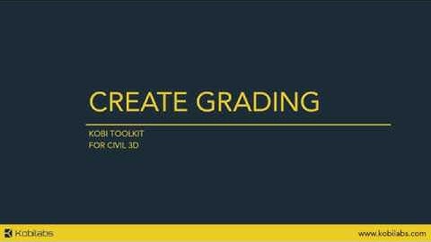 Civil 3D Create Grading - Kobi Toolkit
