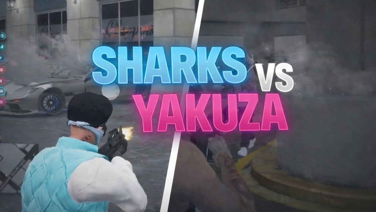 SHARKS vs YAKUZA con ARMAS LARGAS | en BANCO CENTRAL | DovuxLife 