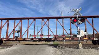 NS 4050 Leads Solo on Manifest North | Quaintance Rd. Railroad Crossing, Bucyrus, OH