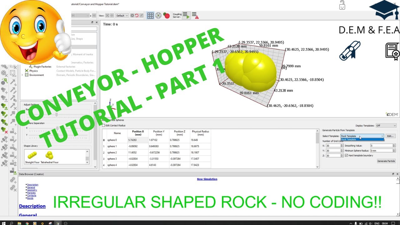 CONVEYOR – HOPPER TUTORIAL FOR EDEM 2020 – PART 1 