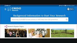 Using Credo for background research