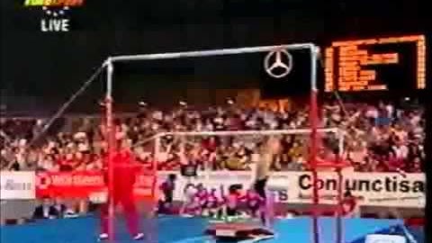 Uneven Bars Round off Arabian over LB to HB Mount Gymnastics Video