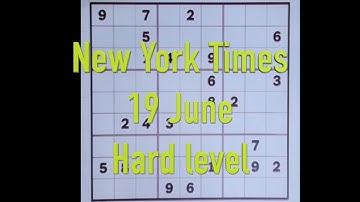 Sudoku solution – New York Times 19 June 2021 Hard level