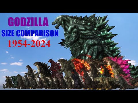 EVOLUTION of GODZILLA (1954 - 2024): Size Comparison / Animated