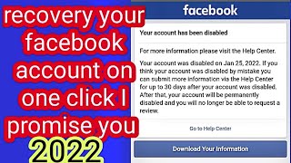 How To Recover Disabled Facebook I Swear, One Click Your Account Has Been Disabled On Facebook 2022