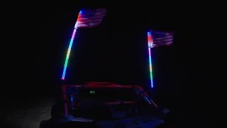 MICTUNING LED Whip Lights 2pcs - RGB Chasing Color