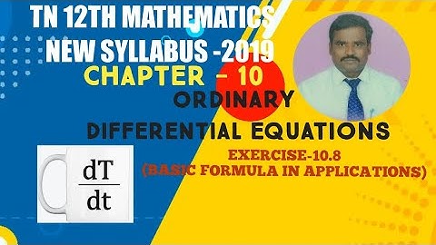 Class 12th maths Chapter-10 Ordinary Differential Equations  Exercise 10.8 basic (TN New syllabus)