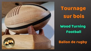 Ballon de rugby en bois   WoodTurning Football Wooden Rugby Ball