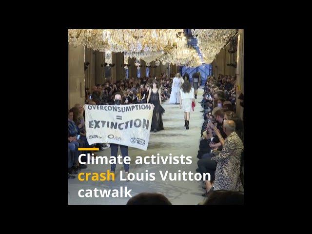 Protestor Crashes Louis Vuitton SS22 PFW Runway