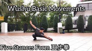 Wushu Basic Movements Five Stances Form 五步拳 Tutorial