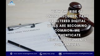 Even digital legacies deserve truth. As more assets and wills move online, ensuring authenticity...