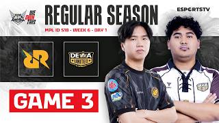 RRQ Hoshi vs Dewa United GAME 3 MPL ID S18 | DEWA vs RRQ ESPORTSTV