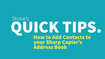 How to edit Address book on Sharp Copiers - Stone