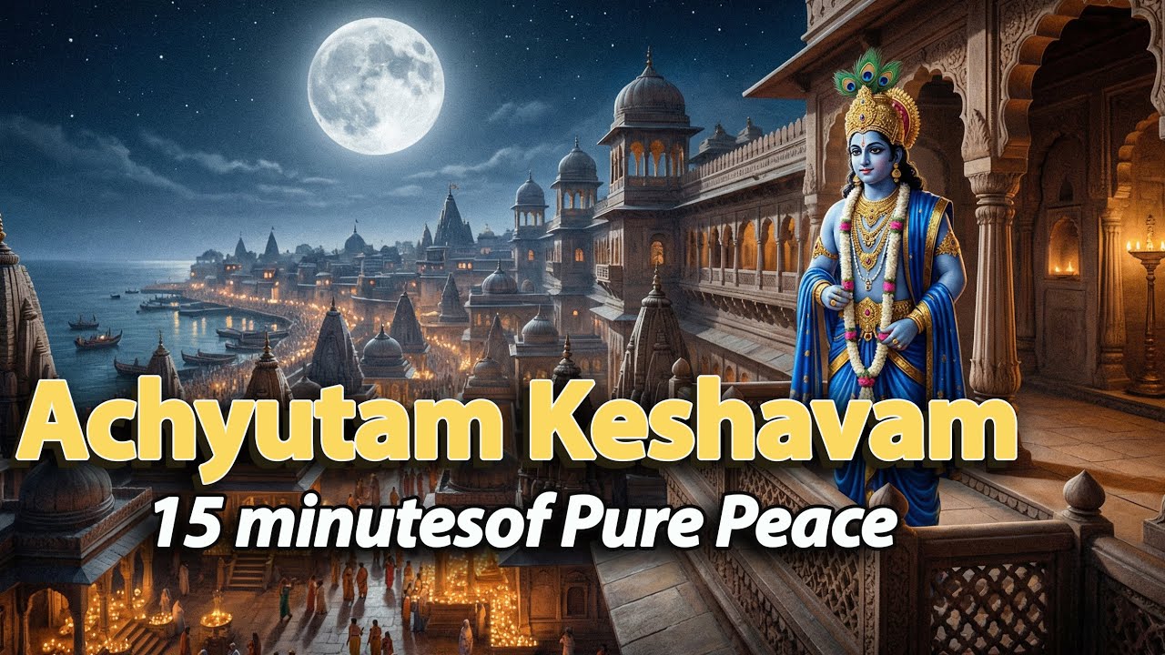 Achyutam Keshavam | 15 Minutes of Pure Peace 🪈 Modern Cinematic Bhajan for Deep Sleep & Calm