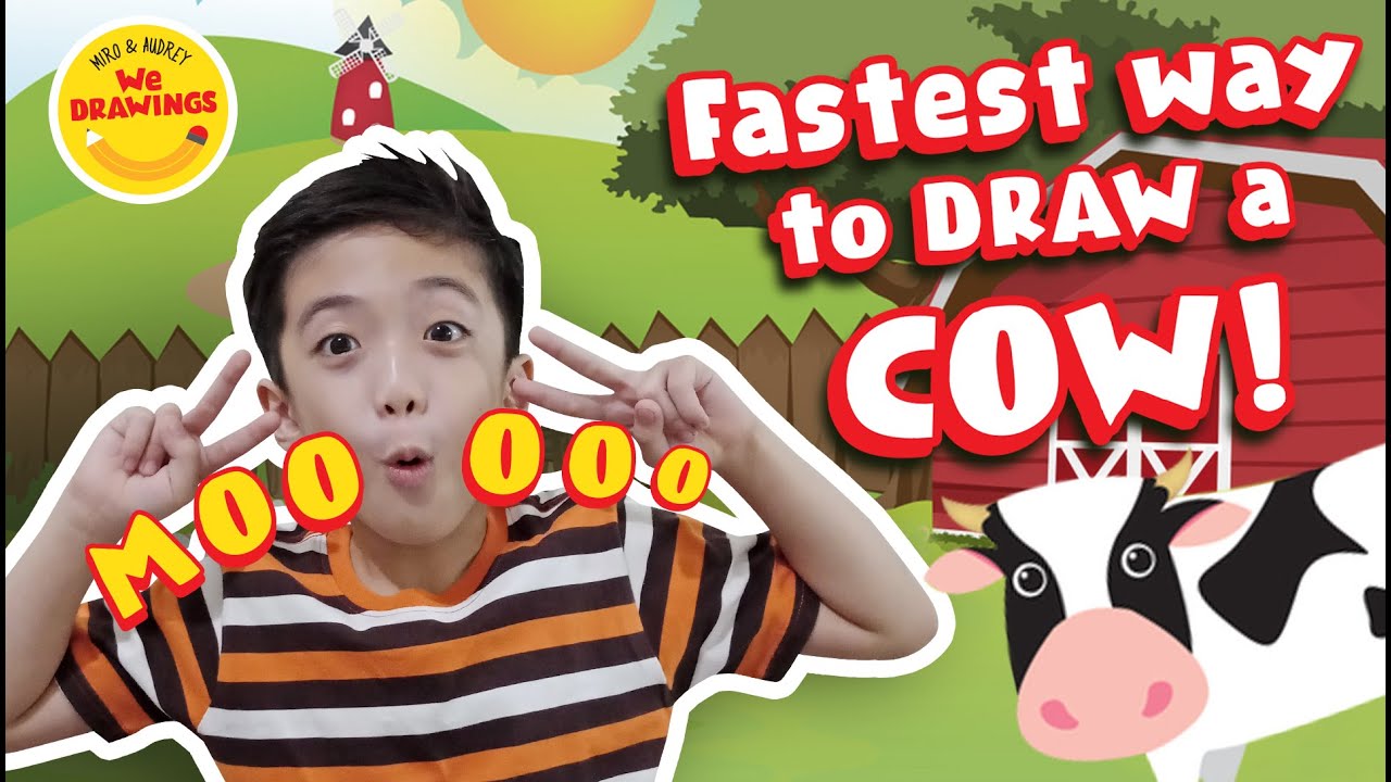 Easy way to draw a COW! Drawings with letters, We Drawing Miro and Audrey 