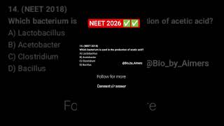 Neet Biology PYQs ✅💯 || NEET 2026 Important Questions 💯|| #neet2026 #neetpyq #neetexam #shorts