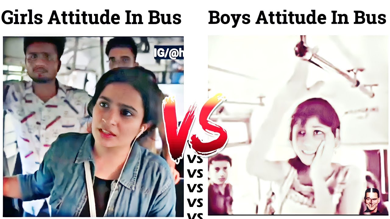 Girls Attitude😏 Vs Boys Attitude👋🏻😕👋🏻 In Bus 🚌girls 