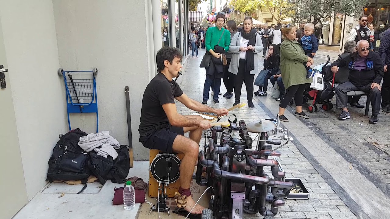 Amazing Street Pipe Guy - Athens