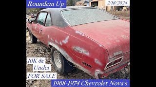 FOR SALE 1968 1974 Chevrolet Nova's 10k & Under