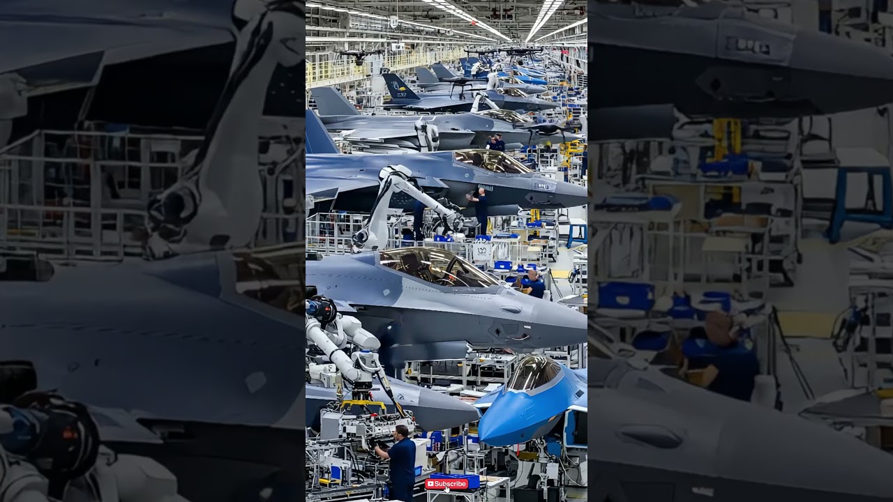 “From Parts to Power: Building F-16 & F-35 Fighters! 🔧✈️