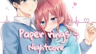 ✰ Paper Rings - Nightcore | Lyrics ✰ Resimi