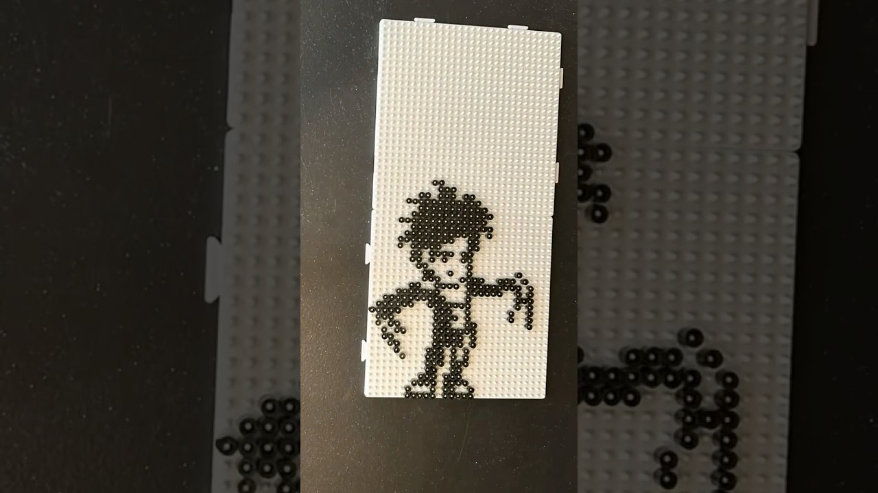 Edward scissorhands pixel art|perler beads|oddly satisfying|