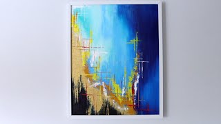 ABSTRACT PAINTING TECHNIQUE/ VERY EASY ACRYLIC PAINTING/ STEP BY STEP FOR BEGINNERS/ PALETTE KNIFE