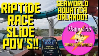 Riptide race water slides pov!! Seaworld Aquatica Orlando by sparkyfireworks 675 views 7 months ago 3 minutes, 56 seconds