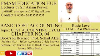 Cost Accounting- Ch No04-Cac- Problem 4-13 Cac Entries Lect Sir Aslam Pervez