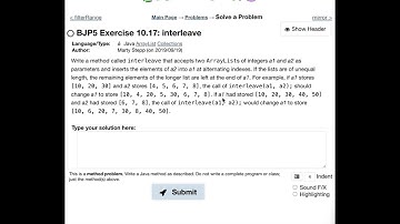 Exercise 10.17 (interleave) Java Tutorial || Practice-It