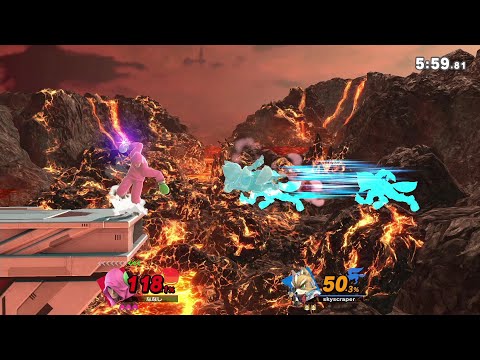 【スマブラSP】フォックスの復帰は横Bで帰って来れないと無理だよ……