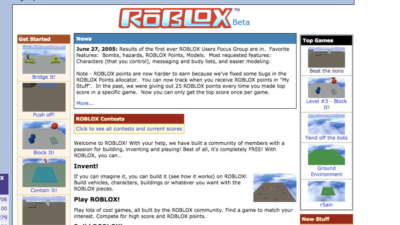 Сайт роблокс roblox. Roblox 2006 года. Roblox 2006 site. Старый РОБЛОКС 2006 года. РОБЛОКС 2006 меню.