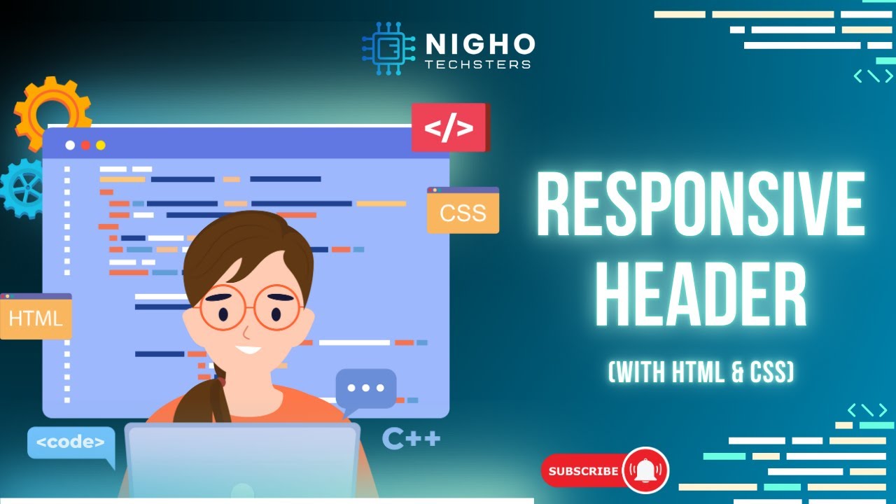 Responsive Header with HTML and CSS - YouTube