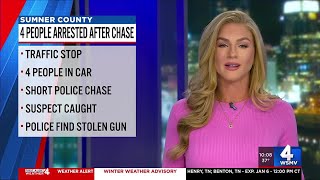 4 from Nashville arrested after traffic stop leads to foot chase in Sumner County