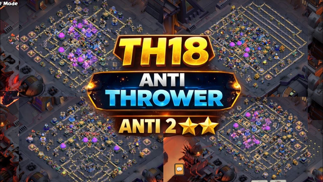Top 12 Anti Thrower TH18 War + Legend Bases | Th18 war base link | Th18 legend base |1star Th18 base