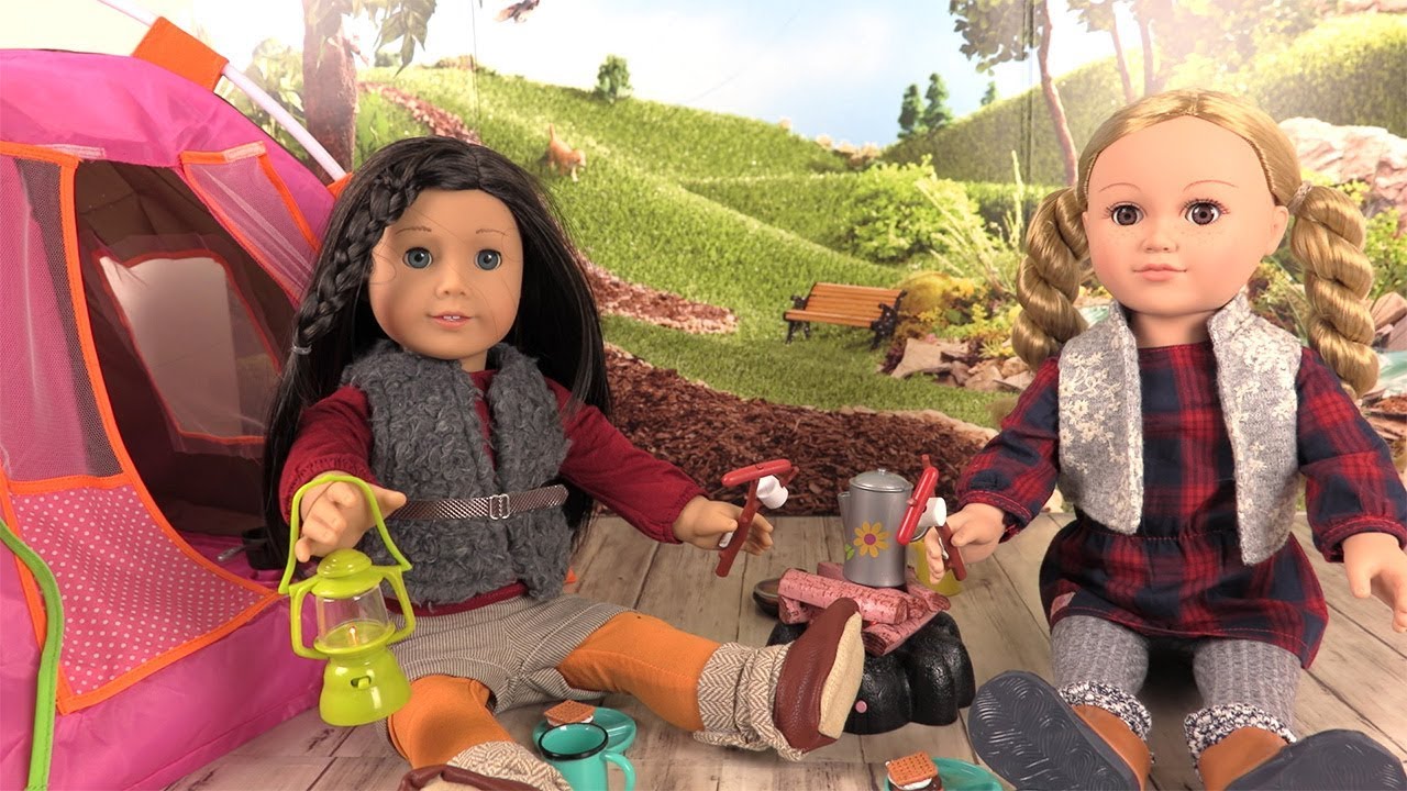 Poupée American Girl Fait du Camping Accessoires Vêtements Feu de Camp