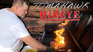 COOKING HUGE TOMAHAWK RIBEYE FOR FIRST TIME EVER! So Delicious