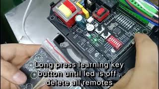 How to learn and delete remote of your sliding gate motor