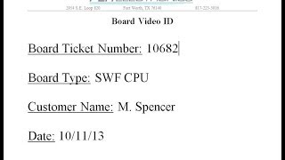 BM #10682 - SWF Control Panel (SWF 1504 - 45) - Final Test - M.Spencer