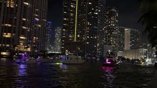 Miami Riverwalk. Night Miami. FL