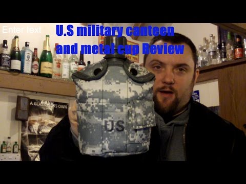 [ Review Video ] US Camouflage Military Water Canteen