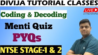 Crack NTSE PYQs Coding and Decoding ||  Menti Quiz Coding & Decoding ||