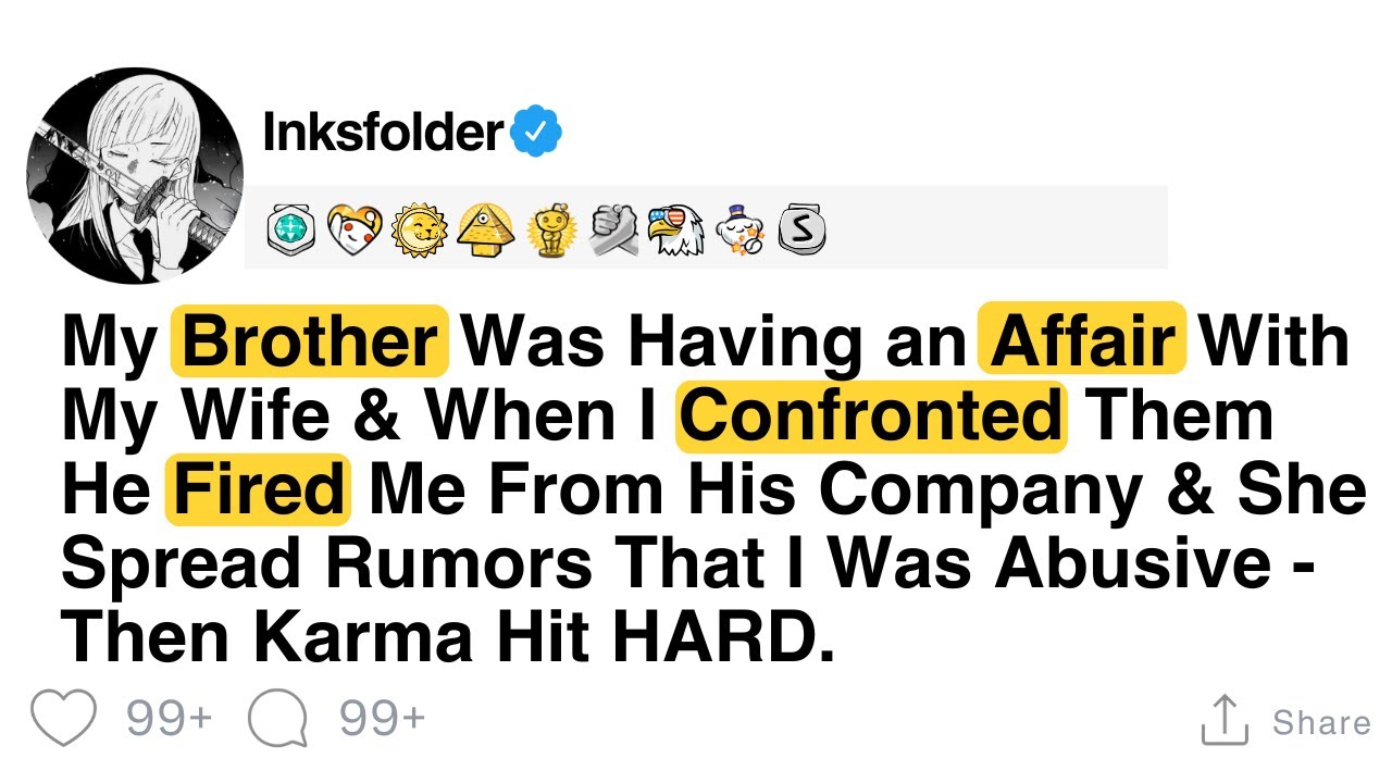 Outline Video My Brother Was Having an Affair With My Wife &When I Confronted Them He Fired Me From His Company&..