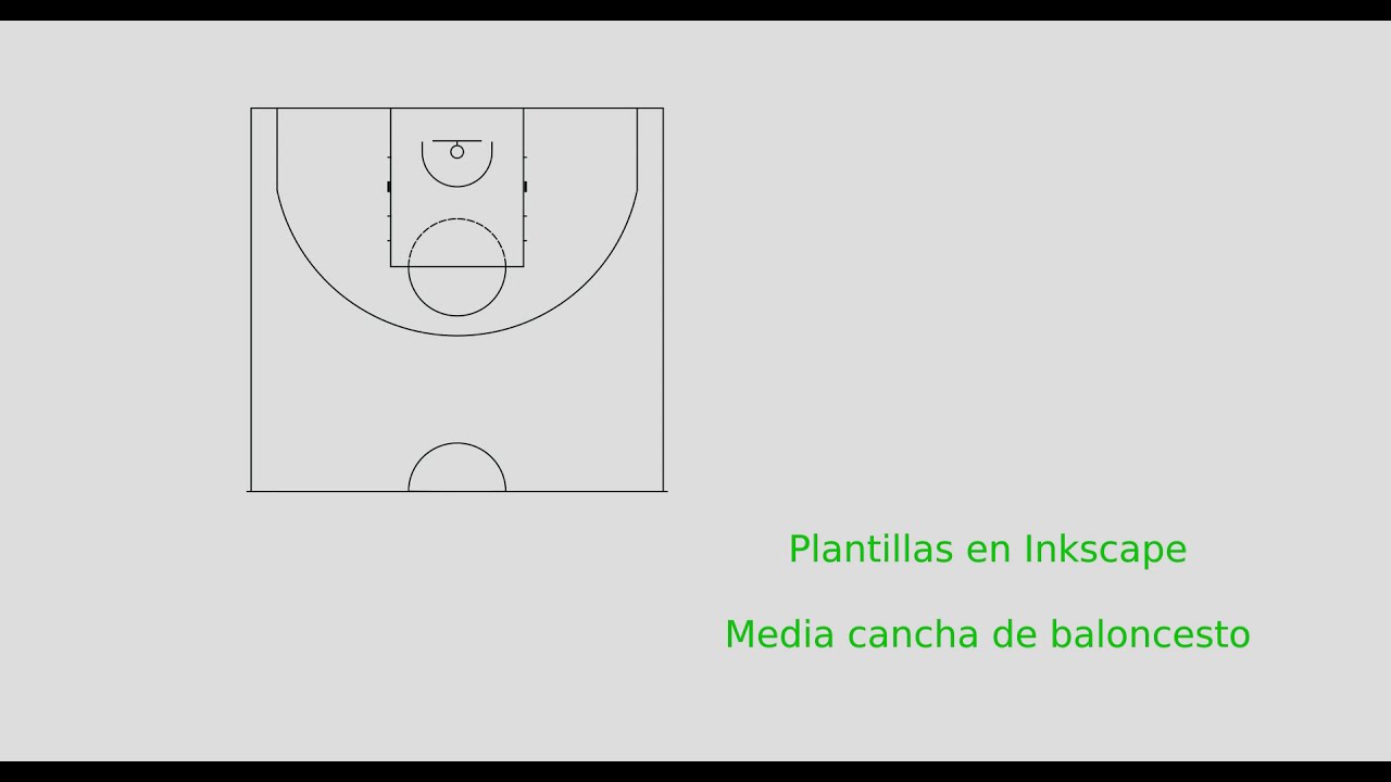 Media cancha de baloncesto con Inkscape . Cortado de rectángulos, uso  de nodos. Plantillas. - YouTube
