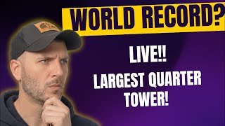 I Attempt a WORLD RECORD LIVE! Worlds Tallest and fastest built Coin Tower
