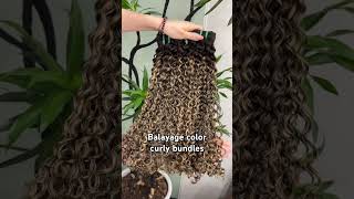 Balayage color curly bundles