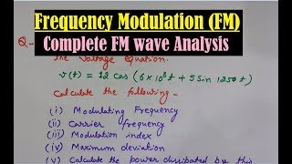 Frequency Modulation (FM Modulation)- FM Wave Equation- Modulation Index of FM - Frequency Deviation