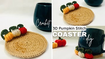 [ENG SUB] Easy Crochet 3D Pumpkin Stitch Coaster | Perfect Halloween Decor & Gift  🎃🍂