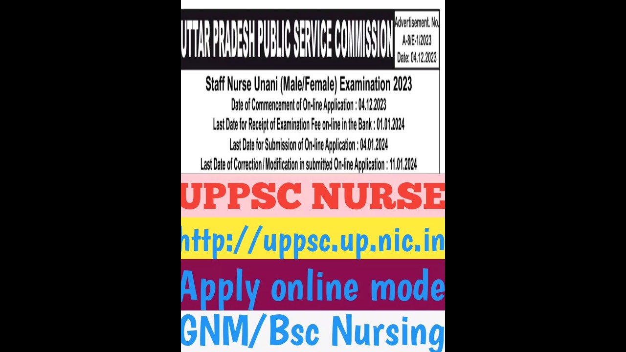 UPPSC staff nurse vacancy 2024 || 